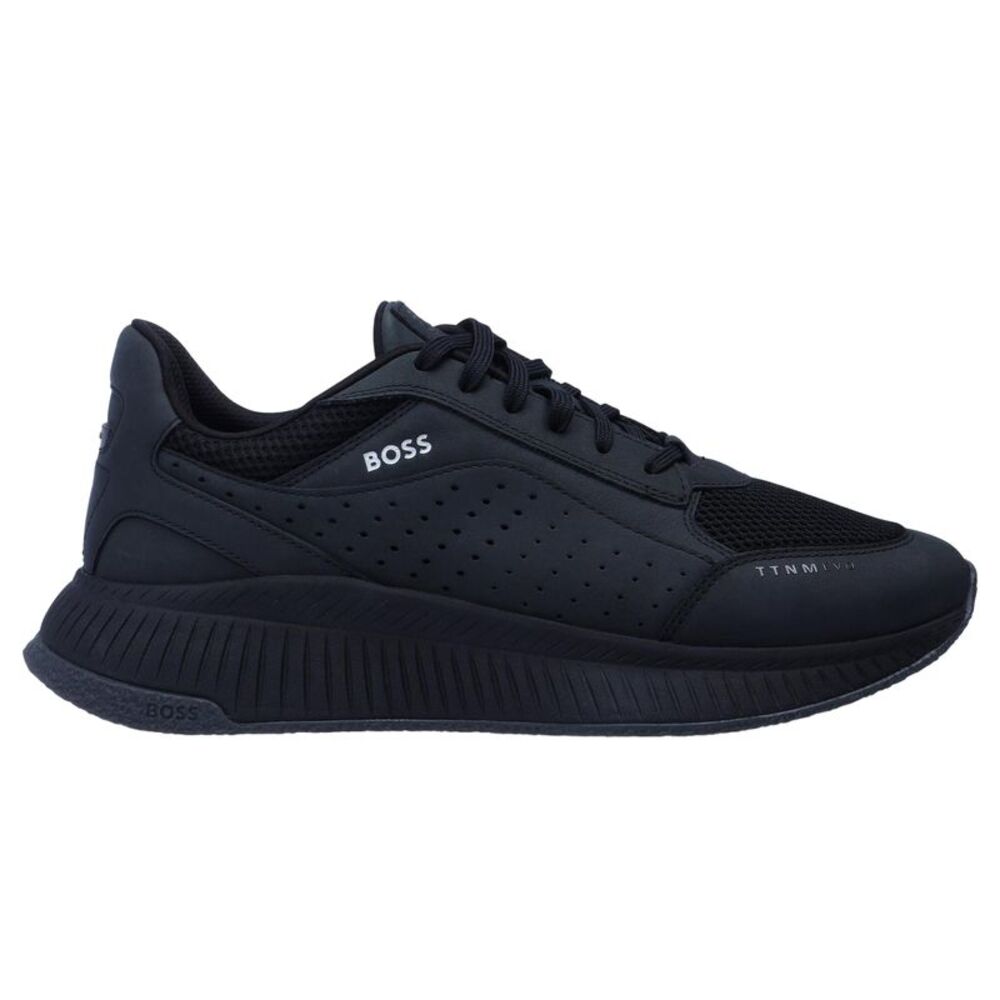 Boss Mens TTNM EVO Leather Chunky Sole Sneakers / Black